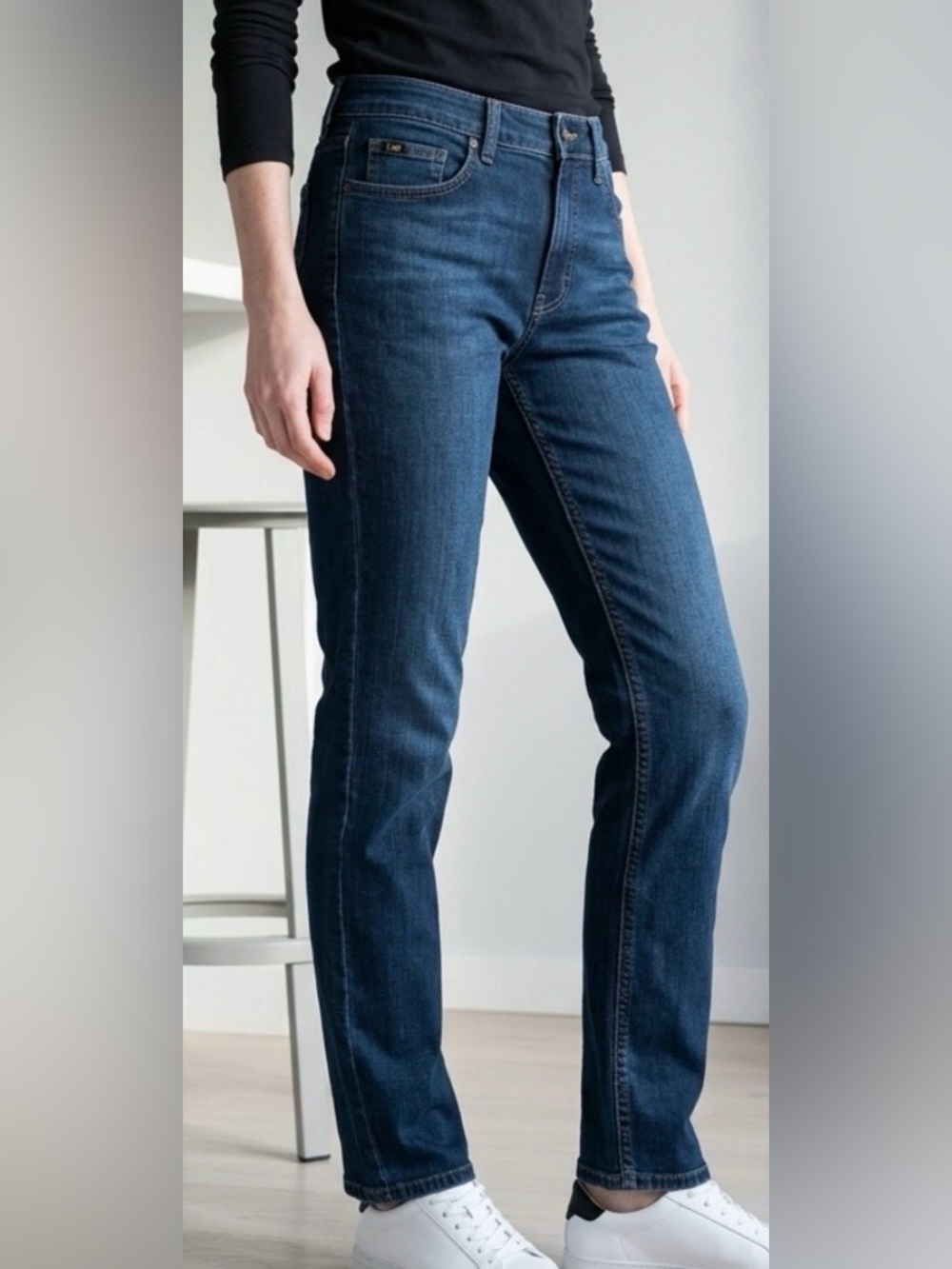 Lee Classic Blue Denim Washed Casual Trendy Stylish Jeans Size M